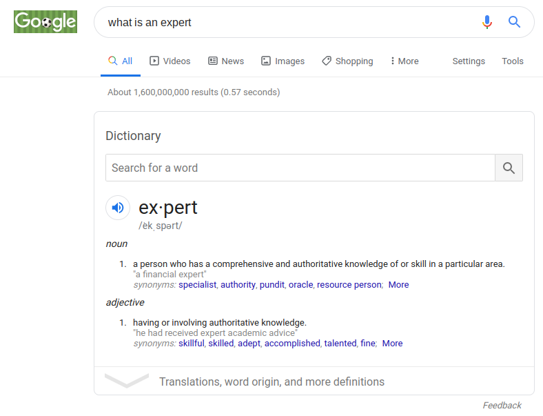 Google: What is an expert?